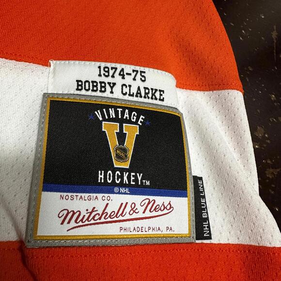 MITCHELL & NESS PHILADELPHIA FLYERS BOBBY CLARKE BLUE LINE JERSEY Size Lrg NWT - Picture 4 of 7